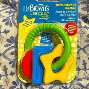 Dr Brown’s Silicone Teether Learning Loop Soother Baby Teething Toy New